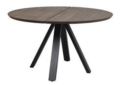 Carradale matbord Ø130 brun ek/V-ben svart metall a