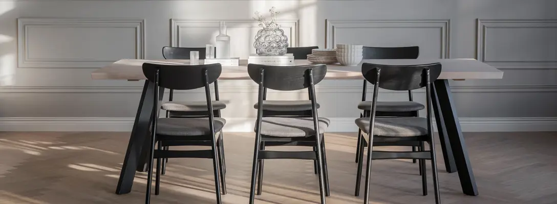 Fred matbord svart Rodham stol svart.